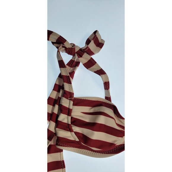 SAME LOS ANGELES 2 PC BIKINY WOMENS The Lady Bra And Rucched Bottom Stripped XS - Picture 10 of 13